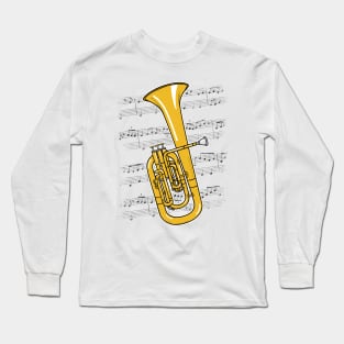 Tenor Horn Player Hornist Brass Musician (Colour) Long Sleeve T-Shirt